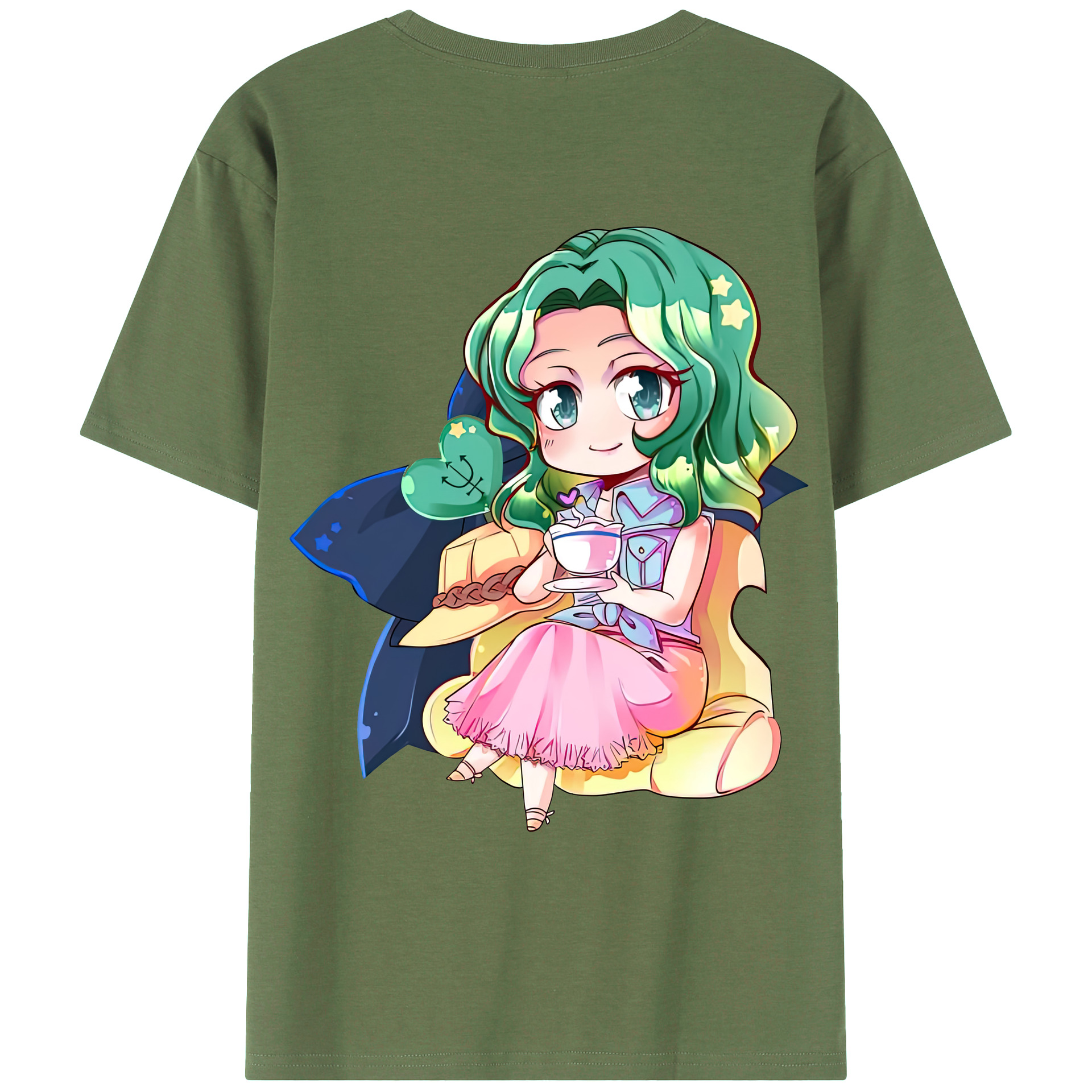 （画像用） 美少女戦士セーラームーン 海王 みちる（かいおう みちる） Sailor Moon Kaiou Michiru 綿100％ メンズ半袖Tシャツ（バックプリント） 通気性